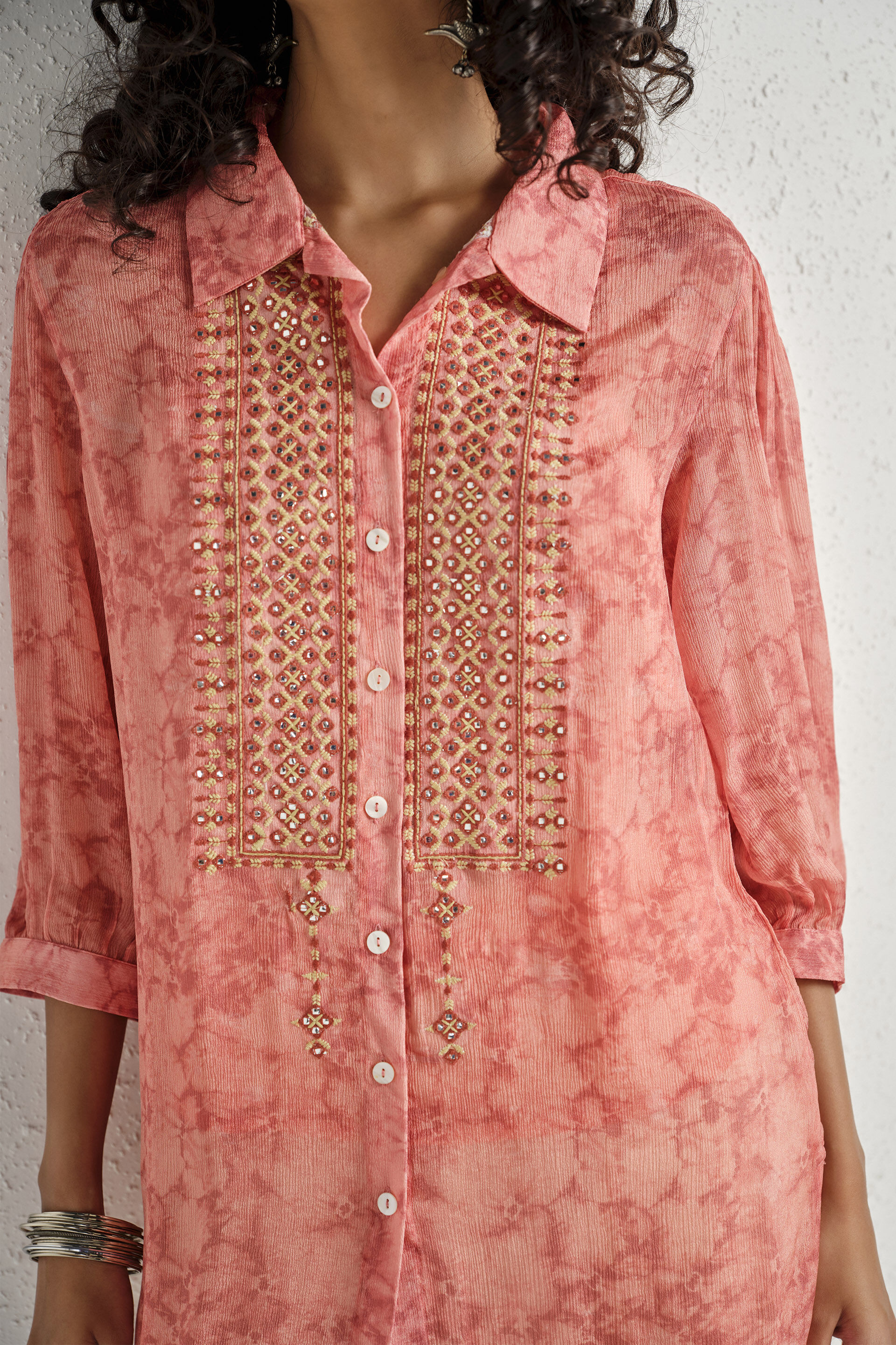Tanvika Pink Shirt Tunic, Pink, image 2